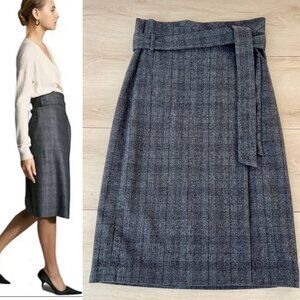 Babaton Karl Wool Cashmere Skirt Heathered Charcoal Glen Check 10 /Dark Academia